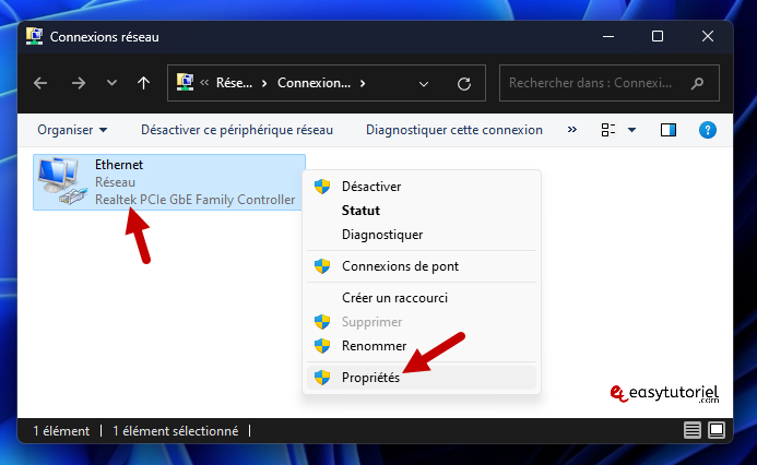 se réveiller sur le réseau local activer le réseau local 2 propriétés du réseau Ethernet