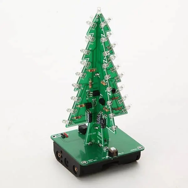 Sapin de Noël éducatif 3D pour apprendre l'électronique.