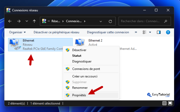 impossible de trouver l'adresse IP des propriétés de la carte réseau du serveur Chrome 2