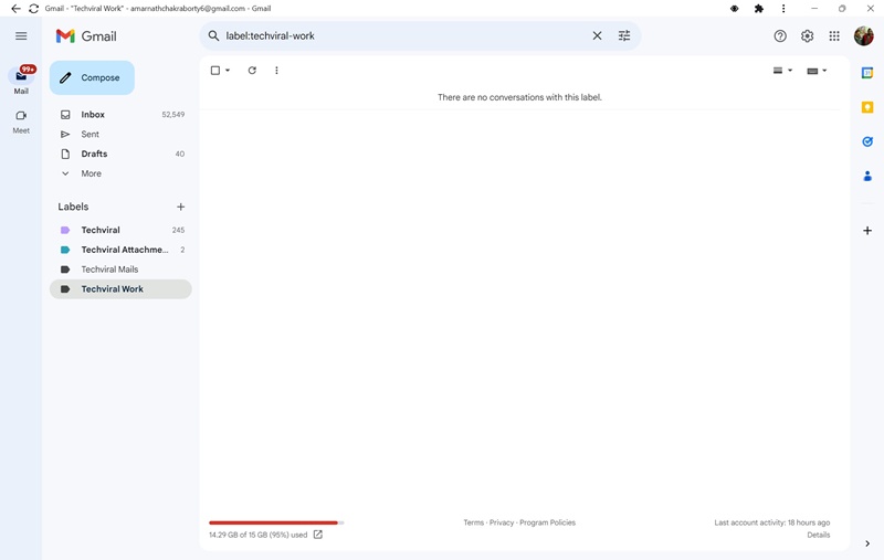 nouveau raccourci vers Gmail