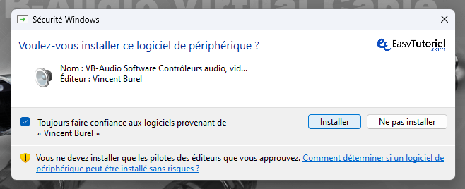 installer le câble VB Windows 5