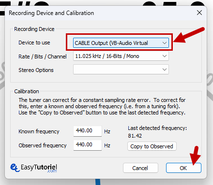 câble de sortie tuner ap vb audio virtuel