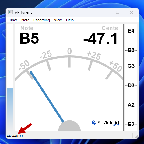 détecter la fréquence windows 5 ap tuner 3 440hz