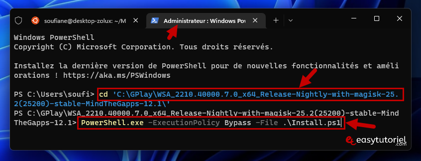 contourner le gestionnaire PowerShell dans Google Play Store Windows 11 18