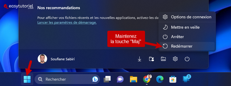 Ubuntu Dual Boot Windows 11 13 Redémarrer la touche Maj