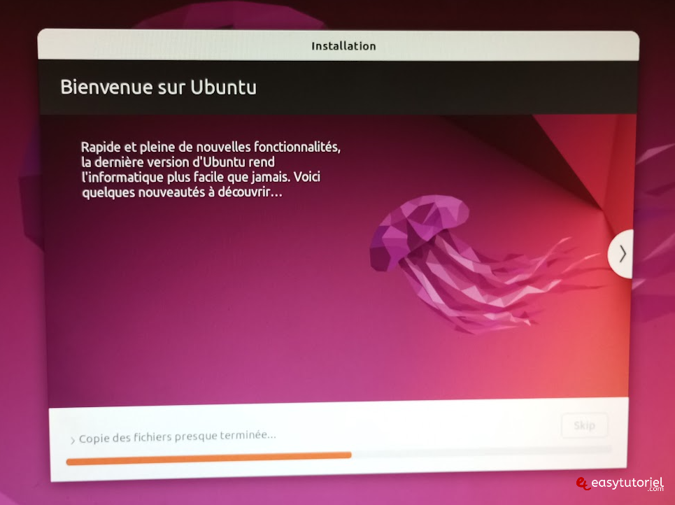 Installation d'Ubuntu dual boot Windows 11 31 en cours