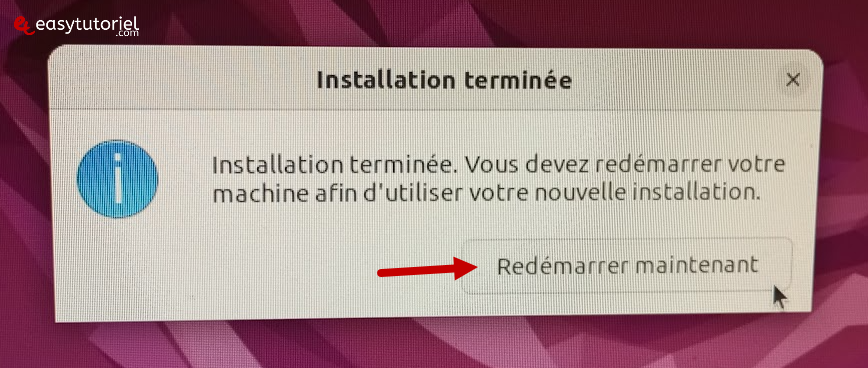 Installation du redémarrage de Windows 11 32 à double démarrage Ubuntu terminée