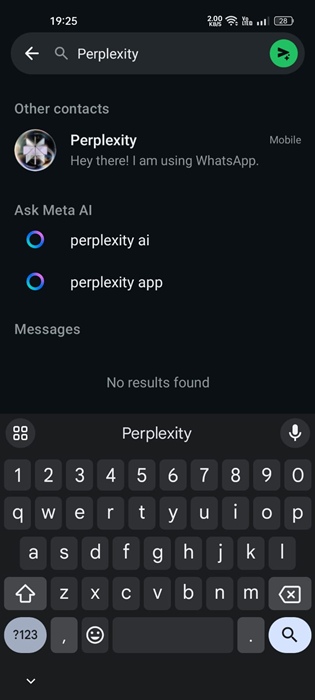 Nouveau chat avec le numéro de téléphone