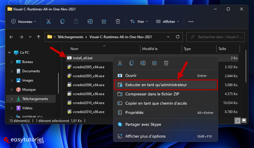 Erreur de retraite 0xc00007b Solution logicielle Windows 3 Installez toutes les chauves-souris