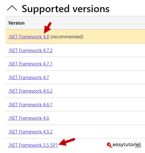 Erreur Reveato 0xc00007b Solution de Windows 10 Télécharger Net Framework