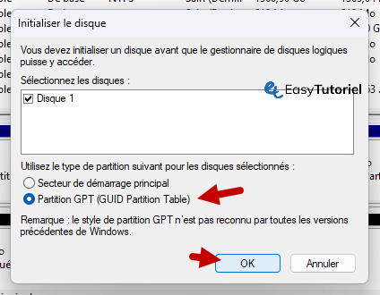 Gpt ok partition