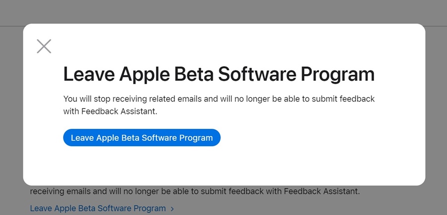 Laissez le logiciel Apple Beta