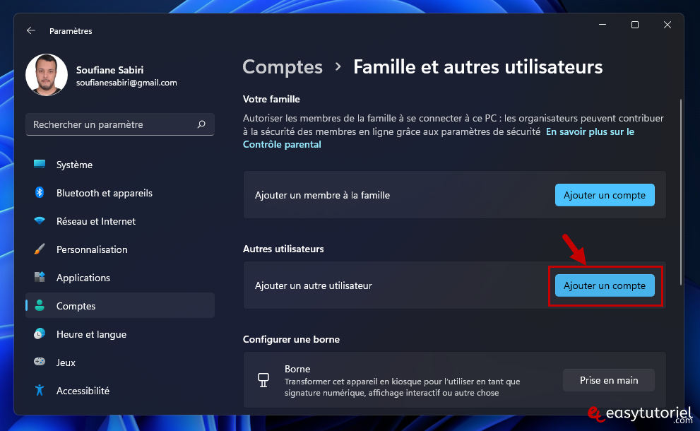 Réparer les comptes de compte Windows 7