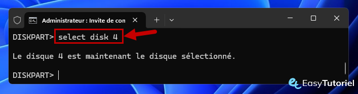 USB CLE Diskpar Windows 4 Format SELECT Disco