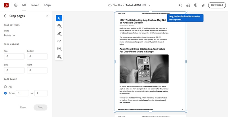 Adobe PDF Cropper
