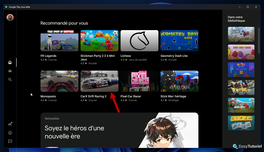 Les jeux Google Play choisissent