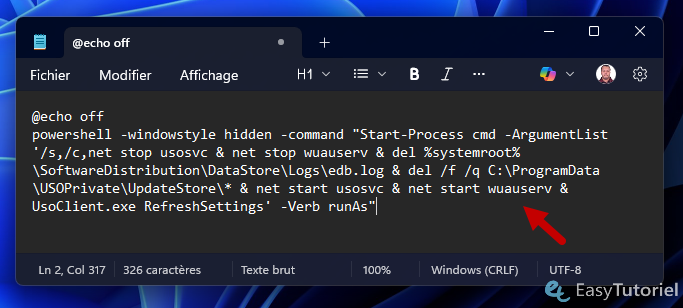 Notes de commande PowerShell Block