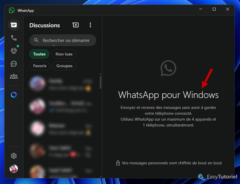 WhatsApp pour Windows 11